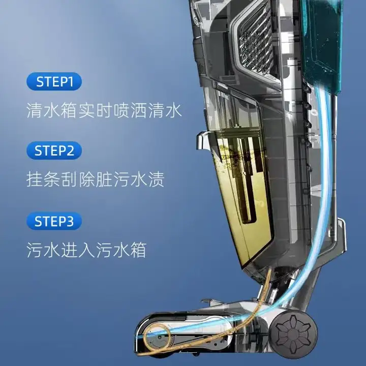 Wireless Home Floor Scrubber with Self-Cleaning — image 2